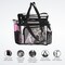 Clear Tote Bag Stadium Approved, Mesh Pockets, Shoulder Straps and Zippered Top, Perfect Clear Bag for Work, School, Sports Games and Concerts, Meets Stadium Tournament Guidelines, (Black)